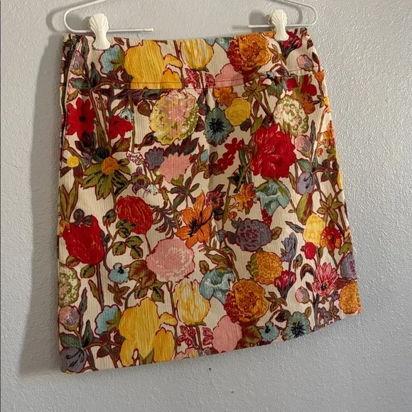 EUC • Anthropologie • Elevenses Floral Corduroy Mini Skirt • - Picture 4 of 5